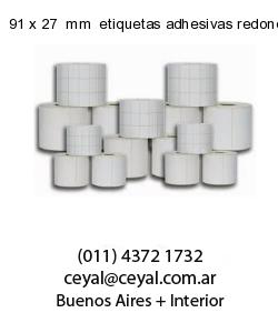 91 x 27  mm  etiquetas adhesivas redondas