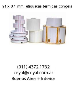91 x 87  mm  etiquetas termicas congelado
