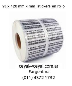 93 x 128 mm x mm  stickers en rollo