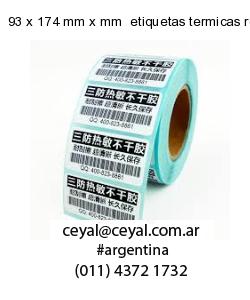 93 x 174 mm x mm  etiquetas termicas rollos