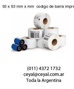 93 x 93 mm x mm  codigo de barra impreso