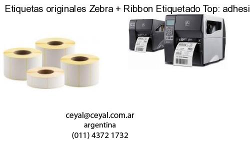 Etiquetas originales Zebra   Ribbon Etiquetado Top: adhesivo   ribbo