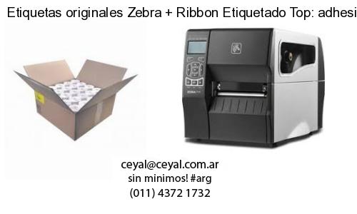 Etiquetas originales Zebra   Ribbon Etiquetado Top: adhesivo   ribbo