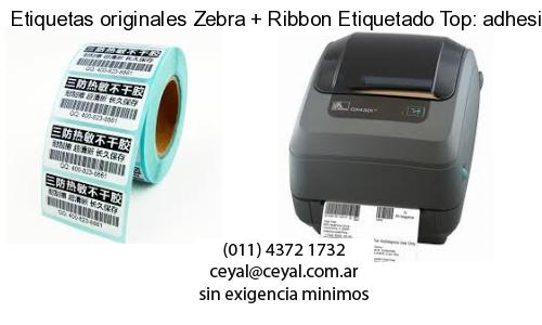 Etiquetas originales Zebra   Ribbon Etiquetado Top: adhesivo   ribbo