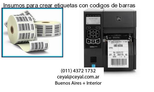 Insumos para crear etiquetas con codigos de barras