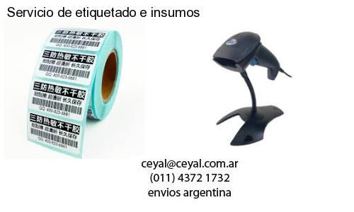 Servicio de etiquetado e insumos