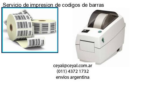 Servicio de impresion de codigos de barras