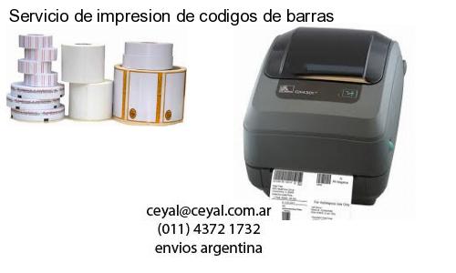 Servicio de impresion de codigos de barras