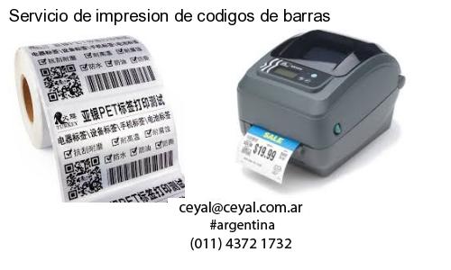 Servicio de impresion de codigos de barras