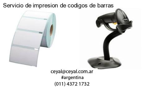 Servicio de impresion de codigos de barras