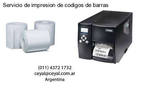 Servicio de impresion de codigos de barras