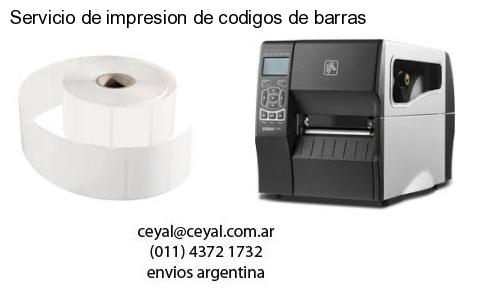 Servicio de impresion de codigos de barras