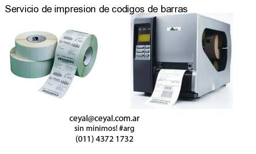 Servicio de impresion de codigos de barras
