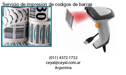 Servicio de impresion de codigos de barras