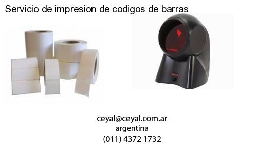 Servicio de impresion de codigos de barras