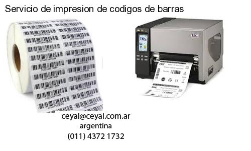 Servicio de impresion de codigos de barras