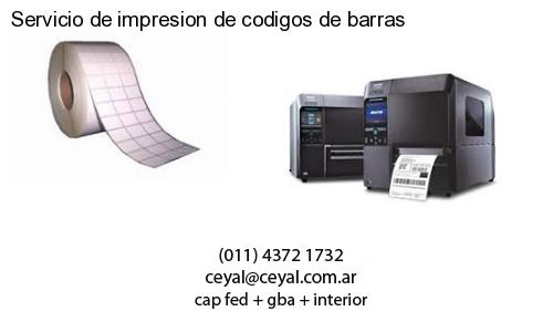 Servicio de impresion de codigos de barras