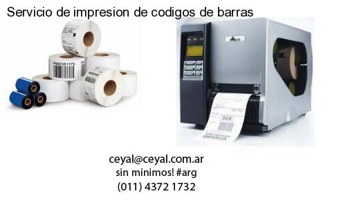 Servicio de impresion de codigos de barras