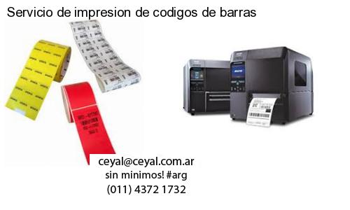 Servicio de impresion de codigos de barras