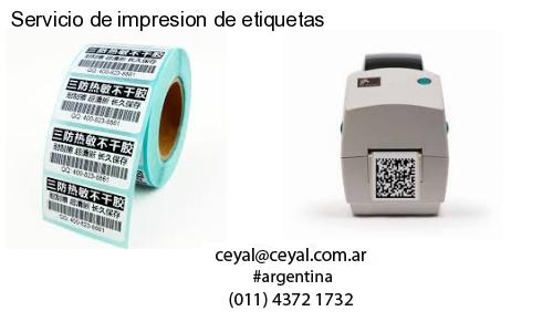 Servicio de impresion de etiquetas