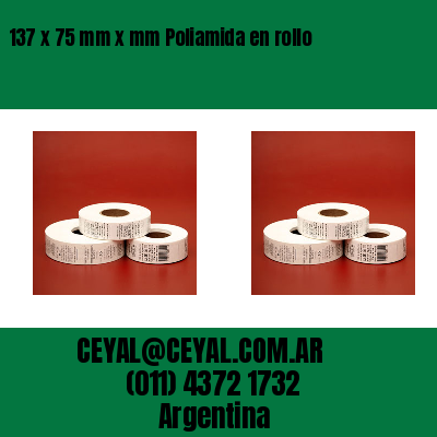 137 x 75 mm x mm Poliamida en rollo