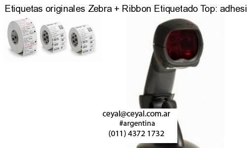 Etiquetas originales Zebra   Ribbon Etiquetado Top: adhesivo   ribbo