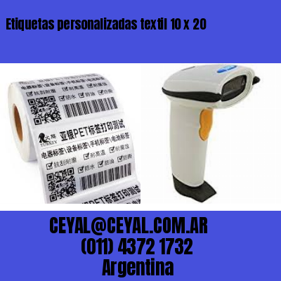 Etiquetas personalizadas textil 10 x 20