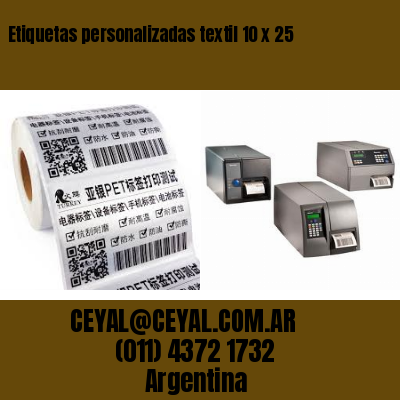 Etiquetas personalizadas textil 10 x 25