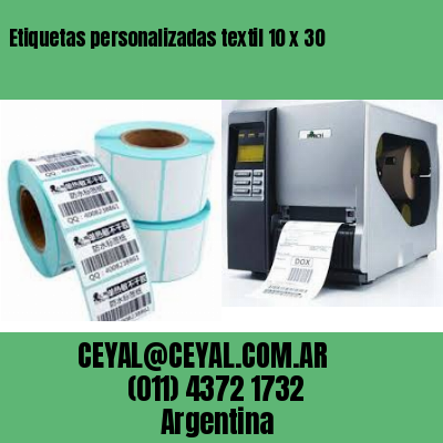 Etiquetas personalizadas textil 10 x 30