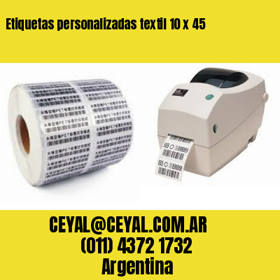 Etiquetas personalizadas textil 10 x 45