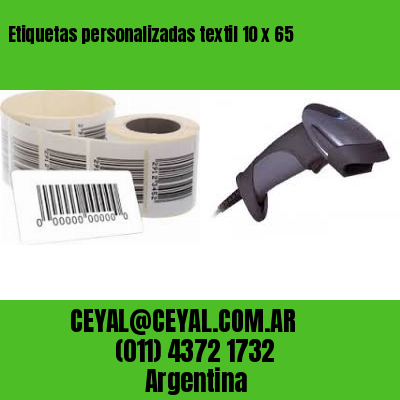 Etiquetas personalizadas textil 10 x 65