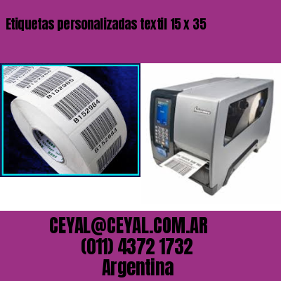 Etiquetas personalizadas textil 15 x 35