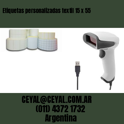 Etiquetas personalizadas textil 15 x 55