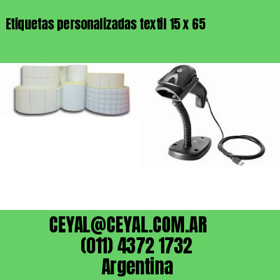 Etiquetas personalizadas textil 15 x 65