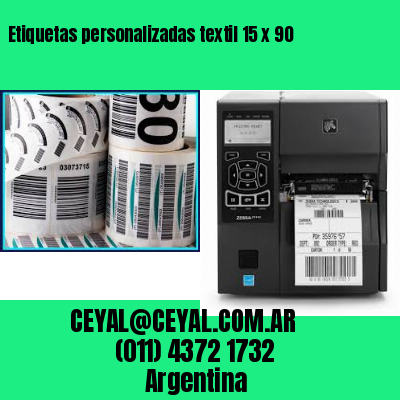 Etiquetas personalizadas textil 15 x 90