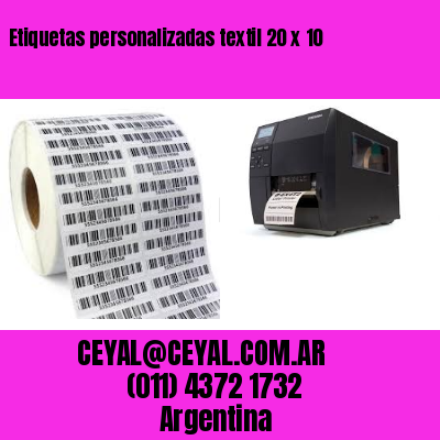 Etiquetas personalizadas textil 20 x 10