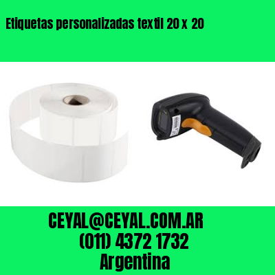 Etiquetas personalizadas textil 20 x 20