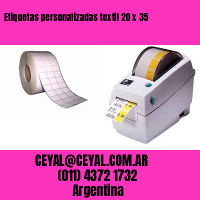 Etiquetas personalizadas textil 20 x 35