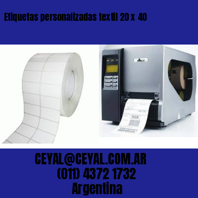 Etiquetas personalizadas textil 20 x 40