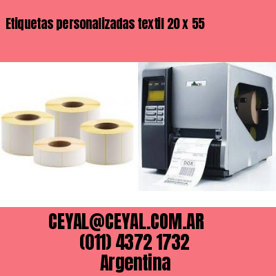 Etiquetas personalizadas textil 20 x 55