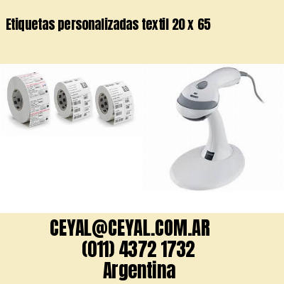 Etiquetas personalizadas textil 20 x 65