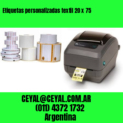 Etiquetas personalizadas textil 20 x 75