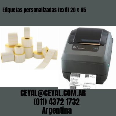 Etiquetas personalizadas textil 20 x 85