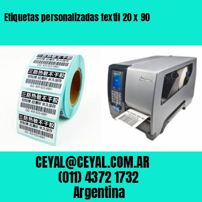 Etiquetas personalizadas textil 20 x 90