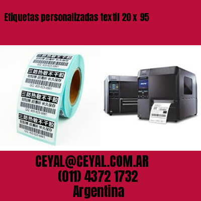 Etiquetas personalizadas textil 20 x 95