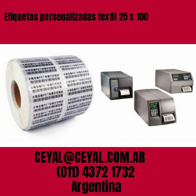 Etiquetas personalizadas textil 25 x 100
