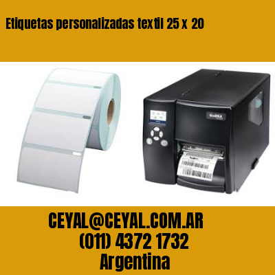 Etiquetas personalizadas textil 25 x 20