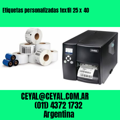 Etiquetas personalizadas textil 25 x 40