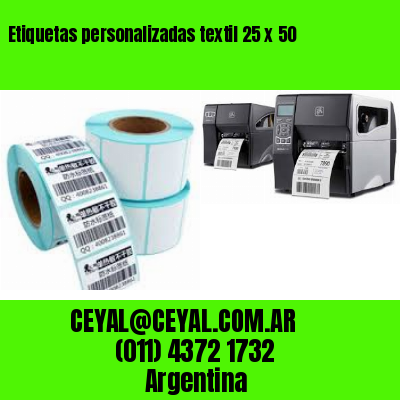 Etiquetas personalizadas textil 25 x 50
