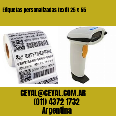 Etiquetas personalizadas textil 25 x 55
